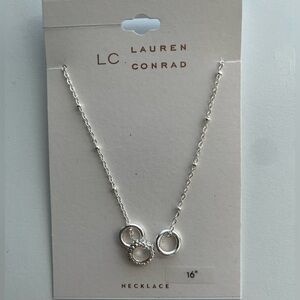 LC Lauren Conrad SilverTone Triple Loop Pendant Necklace